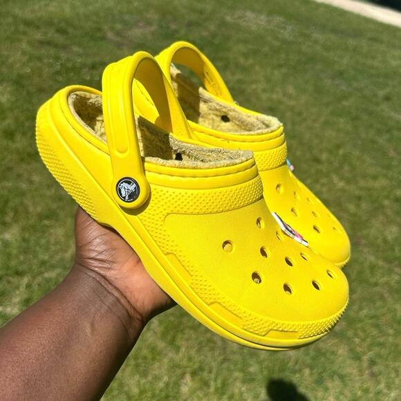 Crocs‎ Classic Lined Clogs Unisex Size M6 W8 Yellow Sandals - Picture 8 of 15